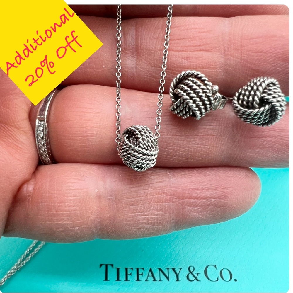 🔴DEAL OF THE MONTH🔴Authentic TIFFANY & CO Vintage Silver Knot Jewelry Set🔴